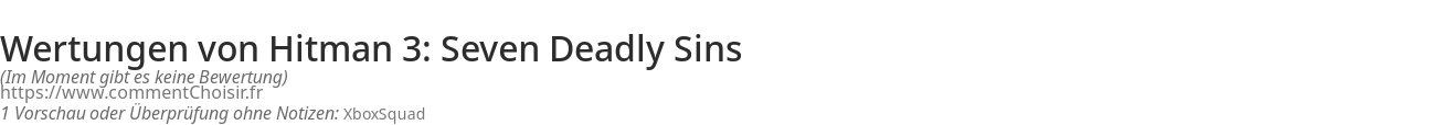 Ratings Hitman 3: Seven Deadly Sins