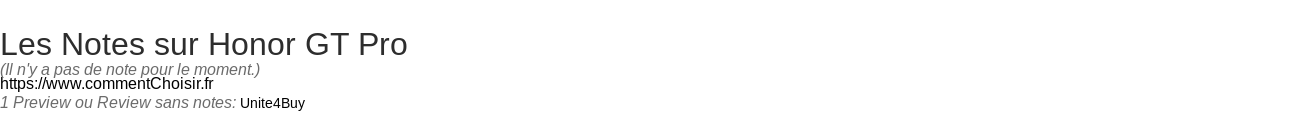 Ratings Honor GT Pro