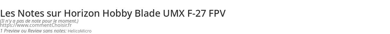 Ratings Horizon Hobby Blade UMX F-27 FPV
