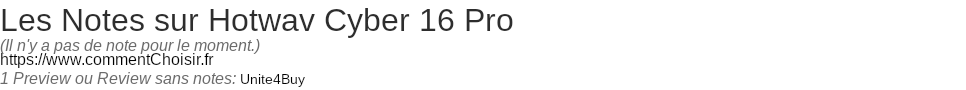 Ratings Hotwav Cyber 16 Pro