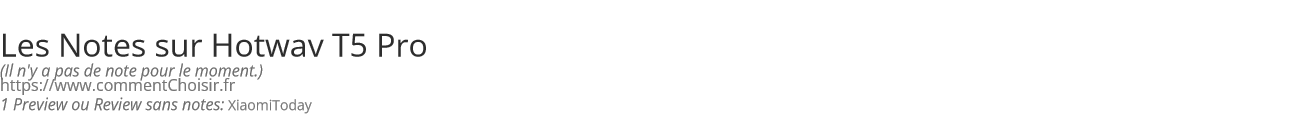 Ratings Hotwav T5 Pro