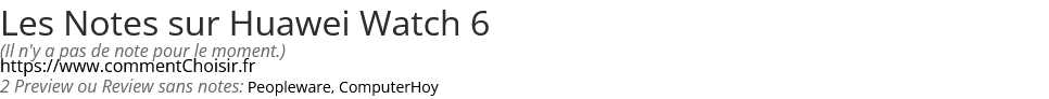 Ratings Huawei Watch 6
