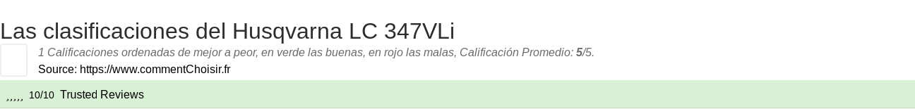 Ratings Husqvarna LC 347VLi