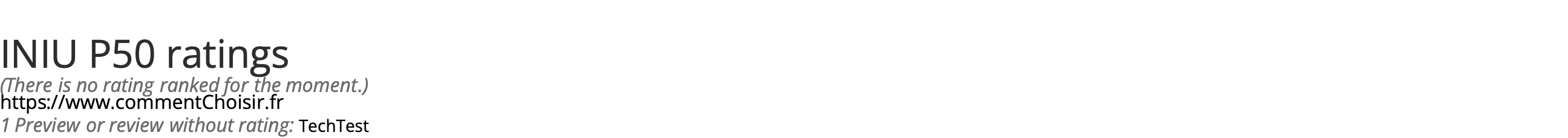 Ratings INIU P50