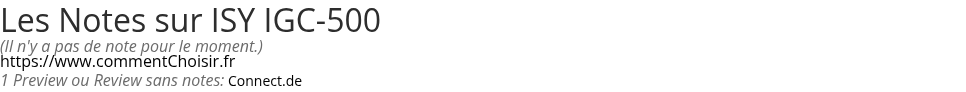 Ratings ISY IGC-500