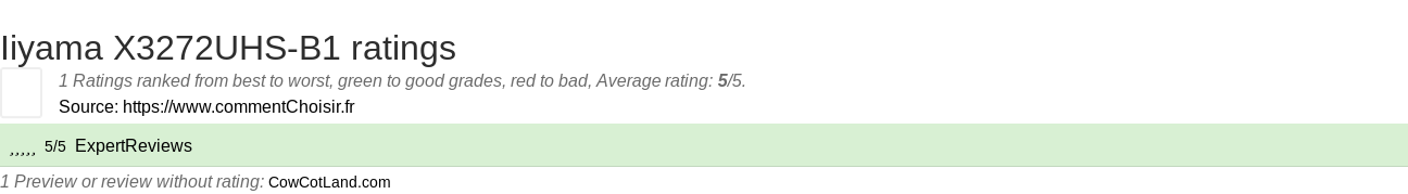 Ratings Iiyama X3272UHS-B1