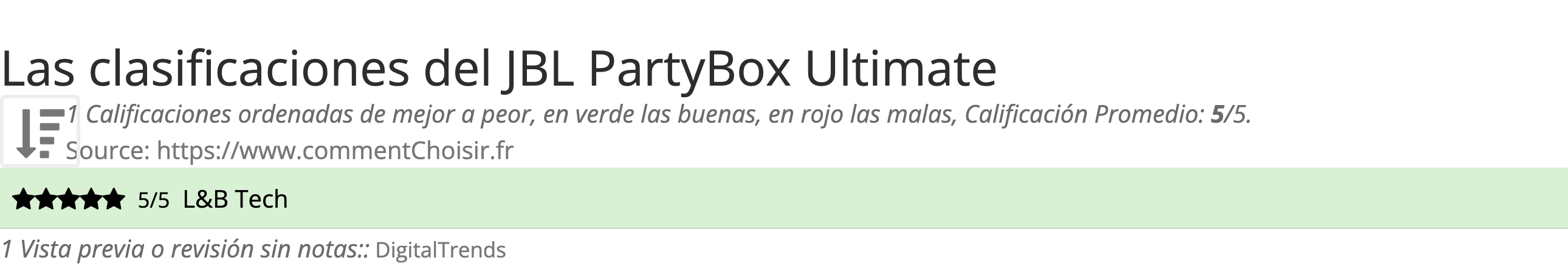 Ratings JBL PartyBox Ultimate