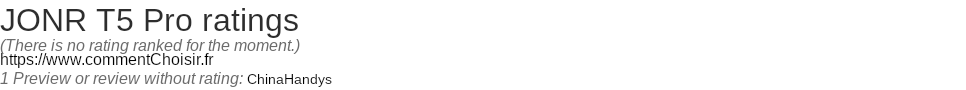 Ratings JONR T5 Pro