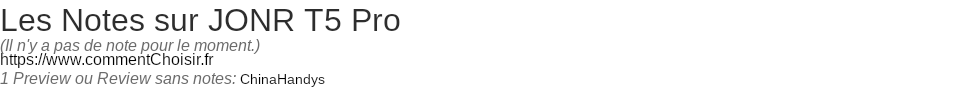 Ratings JONR T5 Pro
