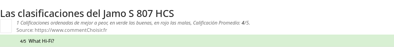 Ratings Jamo S 807 HCS
