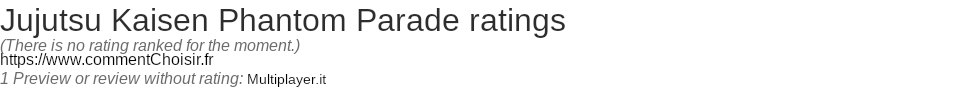 Ratings Jujutsu Kaisen Phantom Parade