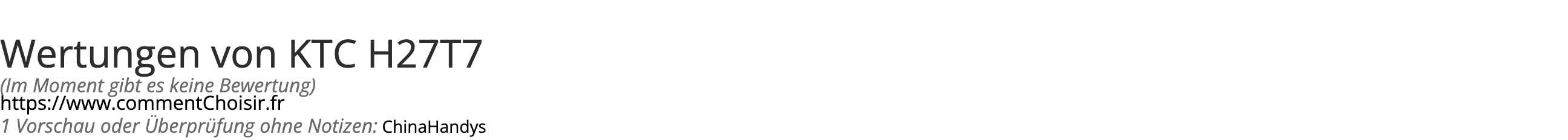Ratings KTC H27T7