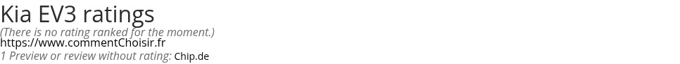 Ratings Kia EV3