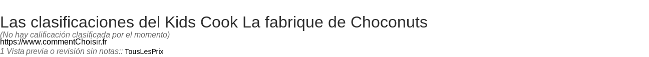 Ratings Kids Cook La fabrique de Choconuts