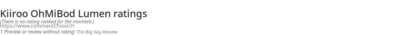 Ratings Kiiroo OhMiBod Lumen