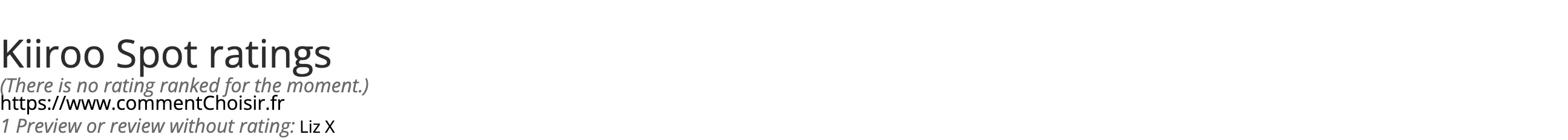 Ratings Kiiroo Spot