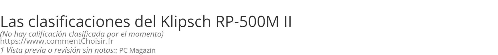 Ratings Klipsch RP-500M II