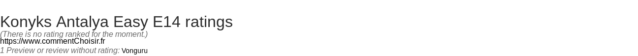 Ratings Konyks Antalya Easy E14