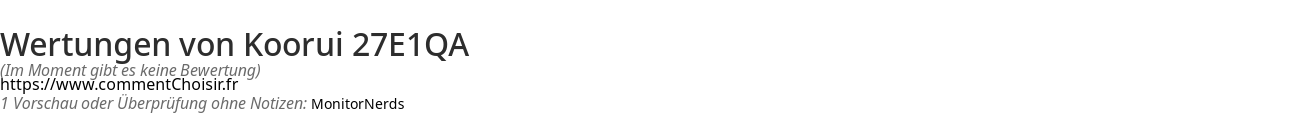Ratings Koorui 27E1QA