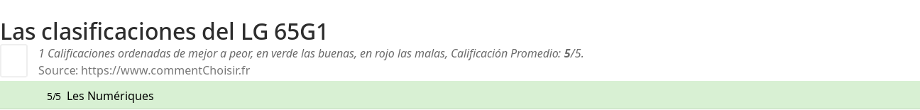 Ratings LG 65G1