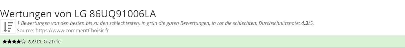 Ratings LG 86UQ91006LA