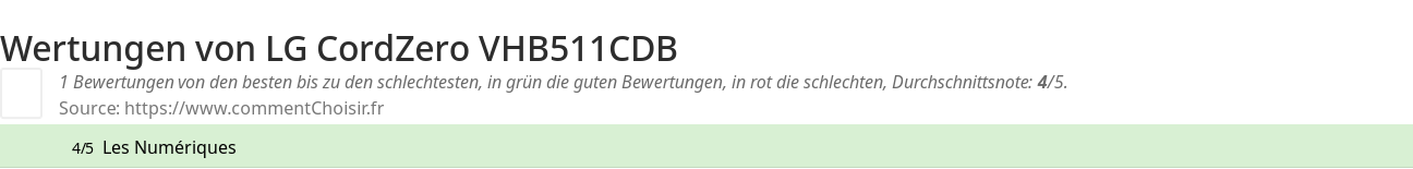 Ratings LG CordZero VHB511CDB