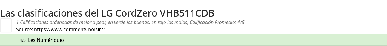 Ratings LG CordZero VHB511CDB