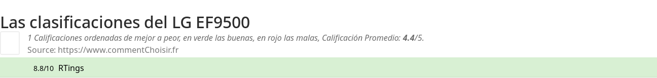 Ratings LG EF9500