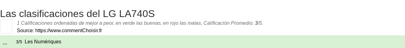 Ratings LG LA740S