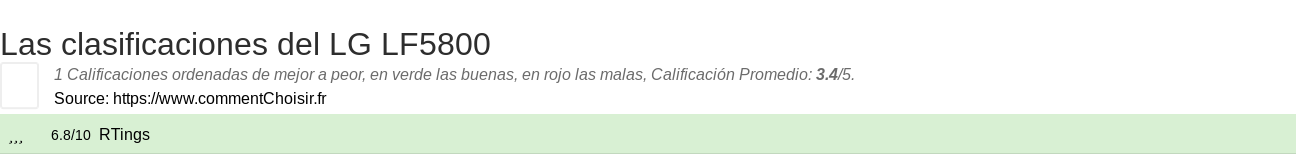 Ratings LG LF5800