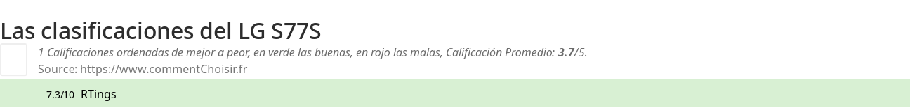 Ratings LG S77S