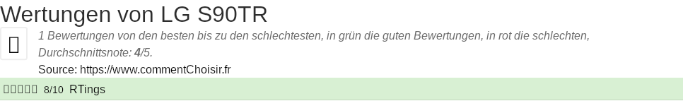 Ratings LG S90TR