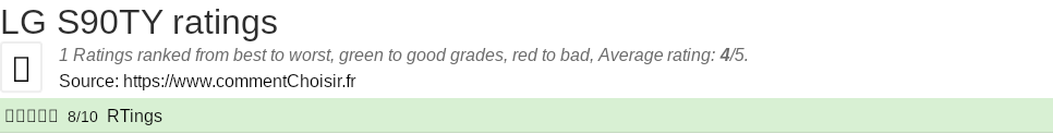 Ratings LG S90TY