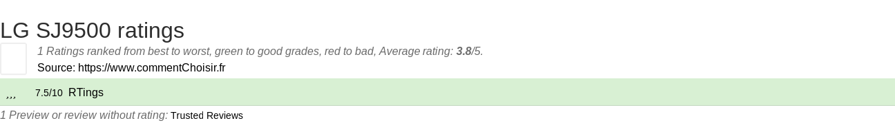 Ratings LG SJ9500