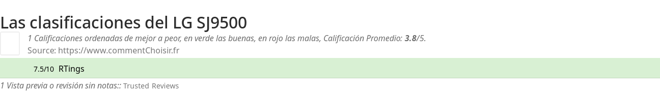 Ratings LG SJ9500
