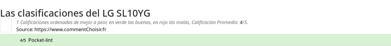 Ratings LG SL10YG