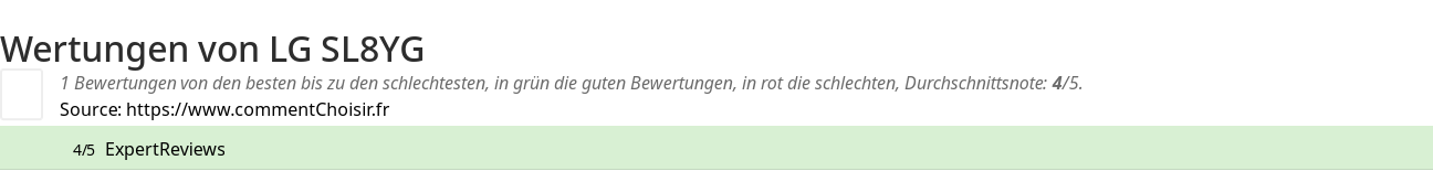 Ratings LG SL8YG
