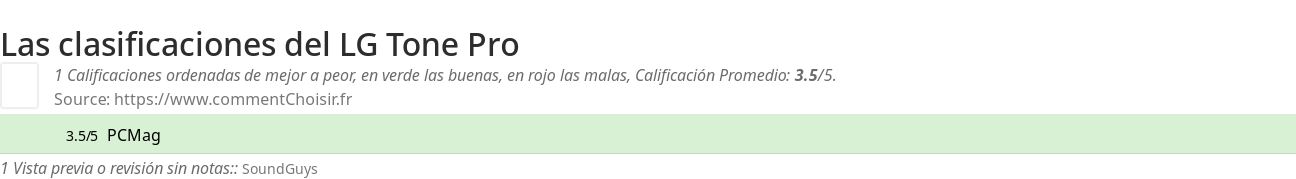 Ratings LG Tone Pro