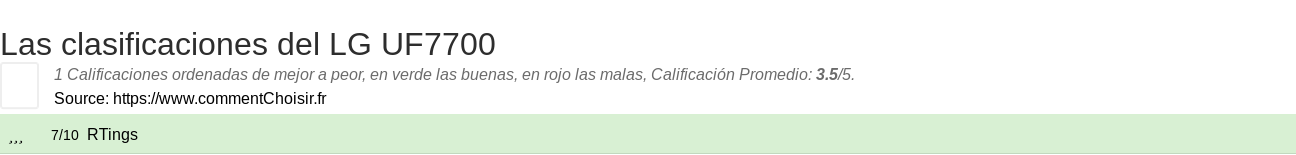 Ratings LG UF7700