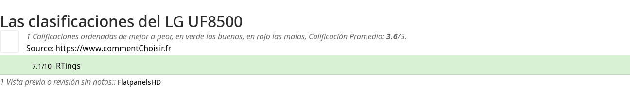Ratings LG UF8500