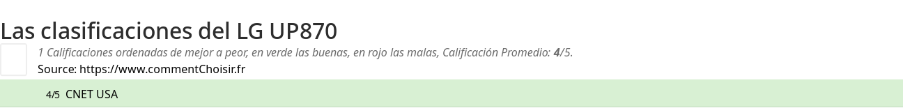 Ratings LG UP870