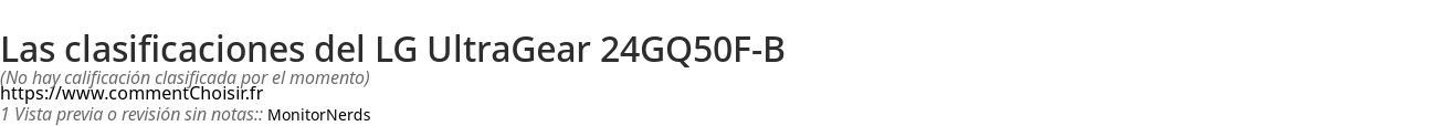 Ratings LG UltraGear 24GQ50F-B