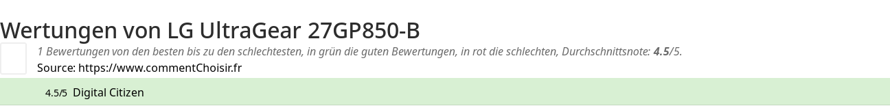 Ratings LG UltraGear 27GP850-B