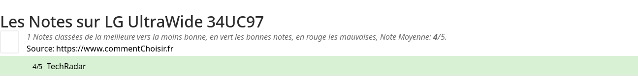Ratings LG UltraWide 34UC97