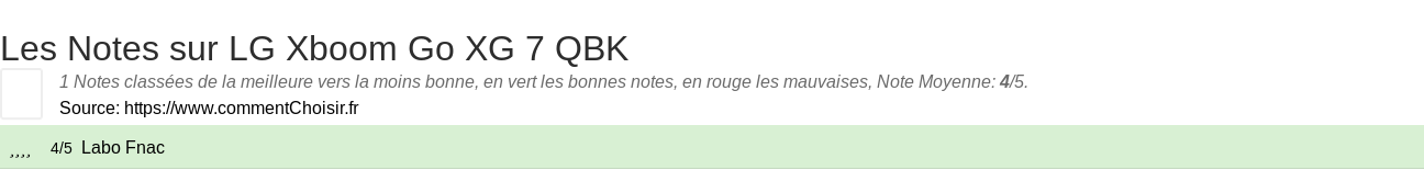 Ratings LG Xboom Go XG 7 QBK