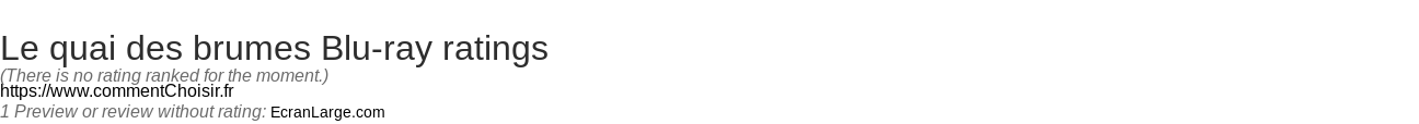 Ratings Le quai des brumes Blu-ray