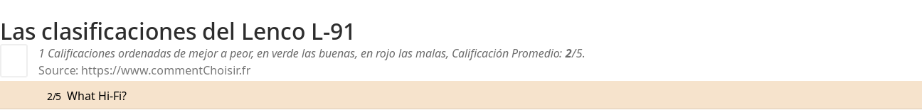 Ratings Lenco L-91