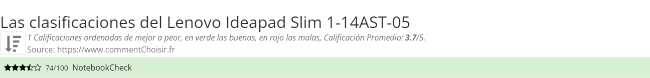 Ratings Lenovo Ideapad Slim 1-14AST-05