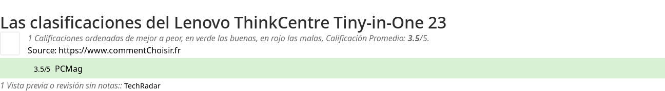 Ratings Lenovo ThinkCentre Tiny-in-One 23