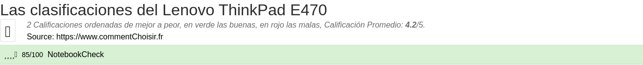 Ratings Lenovo ThinkPad E470